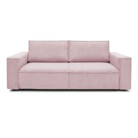 BOBOCHIC PARIS Svijetlo ružičasta sklopiva sofa od samta 245 cm Nihad, 245x102x88 cm