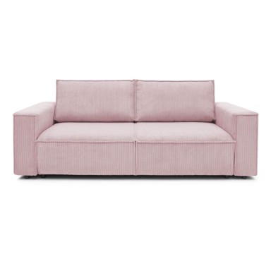 BOBOCHIC PARIS Svijetlo ružičasta sklopiva sofa od samta 245 cm Nihad, 245x102x88 cm