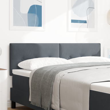 LED uzglavlje s gumbima, 80 cm, baršun, siva