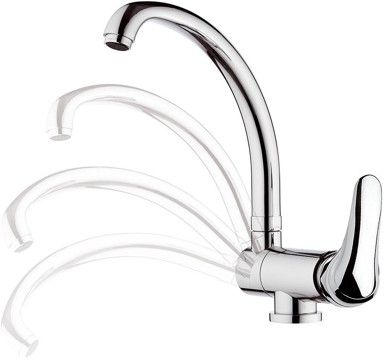 SAPHO Slavina kuhinjska sklopiva ispod prozora, krom