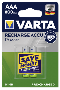 VARTA Baterije Rechargeable AAA HR03 800 mAh, 10x2