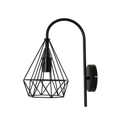 FEROTEHNA Zidna lampa 1xE27 40W Retro Victoria, crna