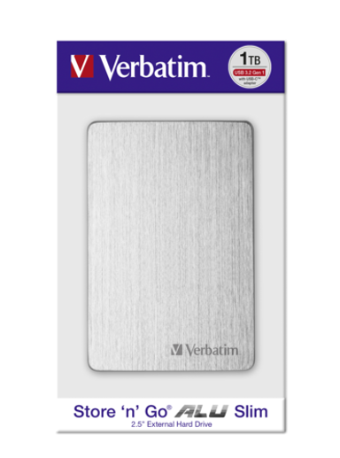 VERBATIM Vanjski tvrdi disk Store n Go 2,5 ALU 1TB USB 3.2 Gen 1 Silver