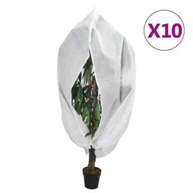 Navlaka za biljke s patentom, flis, 10 kom, 70 g/m², 3,93x3,5 m