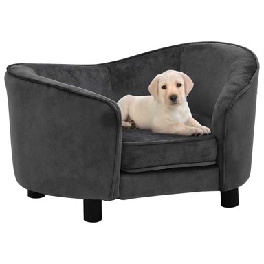 Sofa za pse od pliša, 69 × 49 × 40 cm, tamno siva