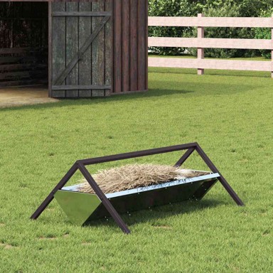 Hranilica za stoku srebrno 111 x 76 x 38 cm cinkani čelik
