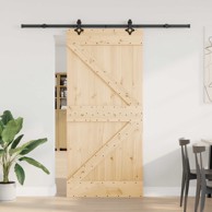 NARVIK Klizna vrata 95 x 210 cm, prirodno-crna