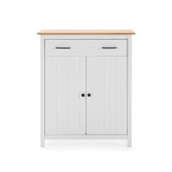 Bijela visoka komoda od masivnog bora, 90x110 cm