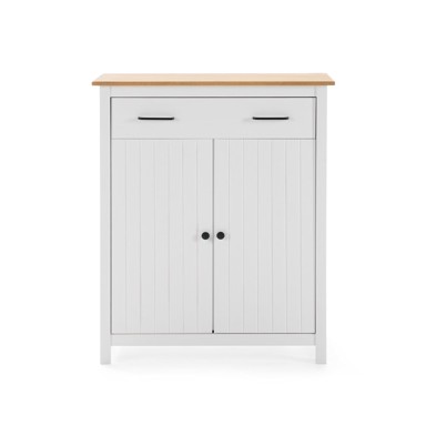 Bijela visoka komoda od masivnog bora, 90x110 cm