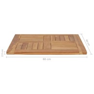 Stolna ploča 60x60x2,5 cm četvrtasta masivna tikovina  