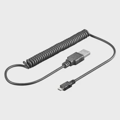 GOOBAY Kabel USB-A na Micro USB B 2.0 spiralni, crni, 35–100 cm