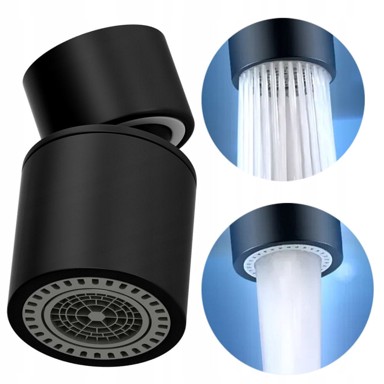 EKO Aerator s 2 funkcije, mat, s redukcijom M22/M24, crni