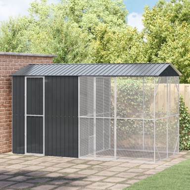 Avijar za ptice s produžetkom 210×442×247 cm, antracit