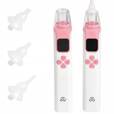 VERKGROUP Električni punjivi nazalni aspirator za djecu, 400 mAh, USB, 4 mlaznice, rozi