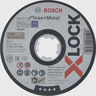BOSCH Rezna ploča X-Lock Expert For Inox + Metal Rapido, ravna, 115 mm (115 × 1 × 22.23 mm)