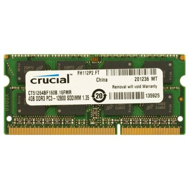 CRUCIAL Radna memorija, 4 GB (1x4 GB), CL 11, DDR3, 1600 MHz, SODIMM