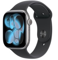 APPLE Pametni sat Watch Series 11 GPS + Cellular, aluminijsko kućište 46 mm, siva, crni sportski remen M/L