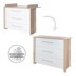 ROBA Bijela/u prirodnoj boji niska dječja komoda u dekoru hrasta s promjenjivim stolom 112x98 cm 