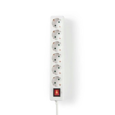 NEDIS Produžna utičnica tip f CEE 7 7 6 polna 1 50 m 3680 W 16 A vrsta uzemljenja bočni kontakti 230 V AC 50 60 Hz kut utičnice 45 H05VV f 3G1 5 mm² prekidač za uključivanje isključivanje