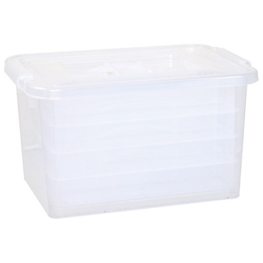 CMP Kutija 819VS pp s kopčama i ručkom + ladice, prozirna