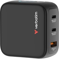 VERBATIM GaN punjač Mini 30238, 65 W, 2x USB-C, 1x USB-A, zaslon
