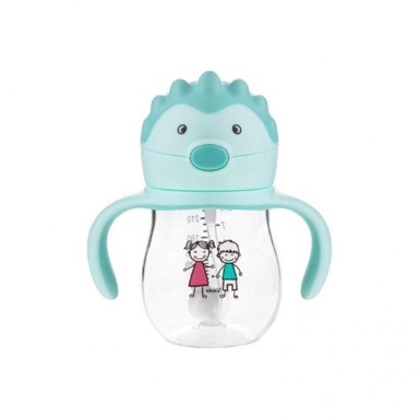 AKUKU Neprolijevajuća čaša 250 ml sa slamčicom i dvostrukom ručkom, menta