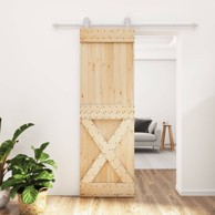 Klizna vrata s priborom za montažu, masivna borovina 70x210 cm