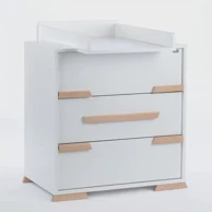 DREWEX Komoda Leo, bijela/pjeskovita