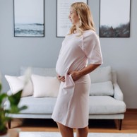 Spavaćica za trudnice i dojilje Bela, s rukavima