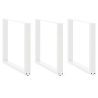 Noge stolića za kavu U-oblika 3 kom bijele 90x(72-73) cm čelik