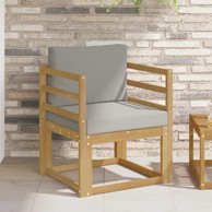 Set vanjskih sofa bijela i svijetlo, 2 kom, masivno bagremovo drvo, siva