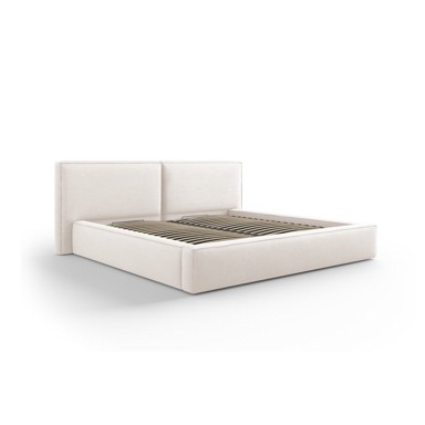 COSMOPOLITAN DESIGN Tapecirani bračni krevet Arendal s podnicom i prostorom za pohranu 200x200 cm, bež