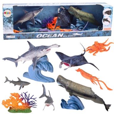 Set figura s morskim životinjama s pomičnim dijelovima Sea Animals, plava  