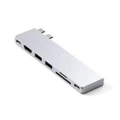 SATECHI Docking stanica PRO SLIM, USB-C, 2x USB-A, 1x HDMI, 2x USB-A, 1x SD/microSD, srebrni