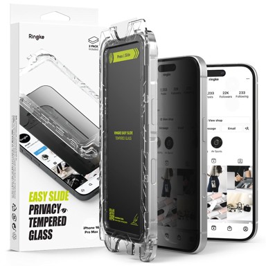 RINGKE Easy Slide zaštitno kaljeno staklo za iPhone 16 Pro Max, Privacy, 2 kom