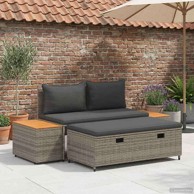 Set vanjskih sofa, 4 sjedala, 4 kom, 55 x 30 x 39 cm, siva i tamnosiva