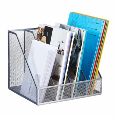 NORTHIX Metalni sakupljač časopisa A4, 4 pretinca, 30 x 25 x 15 cm