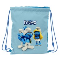 THE SMURFS Torba-ruksak na vezice Los Pitufos, 26 x 34 x 1 cm, plava i nebeskoplava