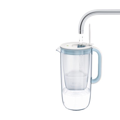 BRITA Vrč za filtriranje vode GlassJug ONE MX Pro, stakleni, 2,5 l, svijetlo plavi