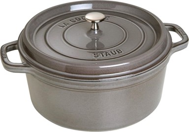 STAUB Okrugla posuda Cocotte, lijevano željezo, 28 cm, 6,7 l, grafitno siva