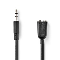 NEDIS Stereo audio kabel 3 5 mm muški 2 x 3 ženski niklani 0 20 m okrugli kutija