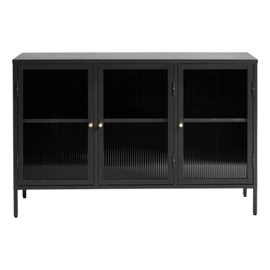 UNIQUE FURNITURE Crna metalna vitrina, 132x85 cm Bronco