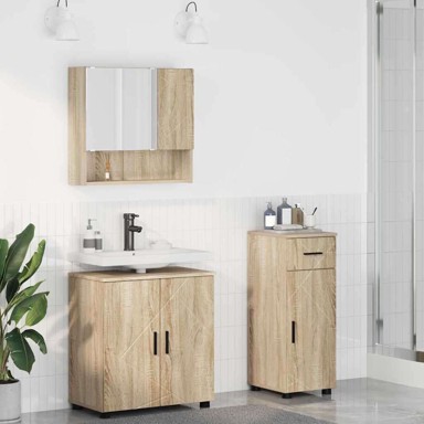 Set namještaja za kupaonicu, 3 kom, 61 x 35 x 64 cm, sonoma hrast