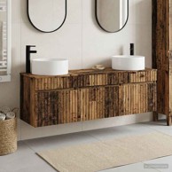 Set kupaonskih ormarića 3 kom 49 x 44,5 x 65,5 cm, staro drvo