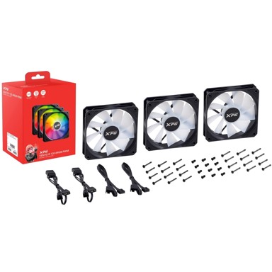 ADATA XPG Ventilatori Vento R 120 ARGB PWM, 120 mm, 3 kom, crni