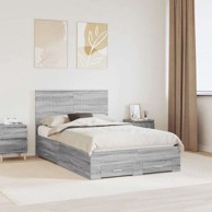 Okvir za krevet s uzglavljem siva sonoma 120 x 200 cm