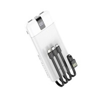 BOROFONE Power bank 10000 mAh, 2x USB, s 3u1 Micro USB-Type C-Lightning kabelom, crni