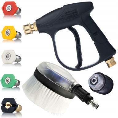ROSFIX Set pribora za visokotlačni čistač JetKit Lavor Pro QC-M22, 300 bar, 5 QC mlaznica, Lavor HQ adapter, rotirajuća četka