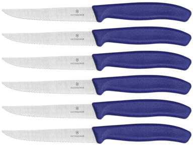 VICTORINOX Švicarski klasični set steak noževa 6 kom. plavi