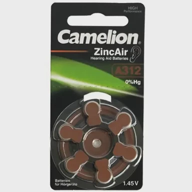 CAMELION Baterija za slušni aparat A312 , bez žive, 6 komada